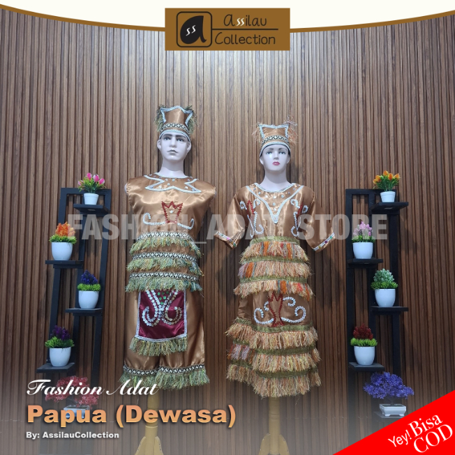Baju Adat Dewasa PAPUA Pria Cowok / Wanita Cewek | Pakaian Tradisional PAPUA Dewasa | Busana Adat PA