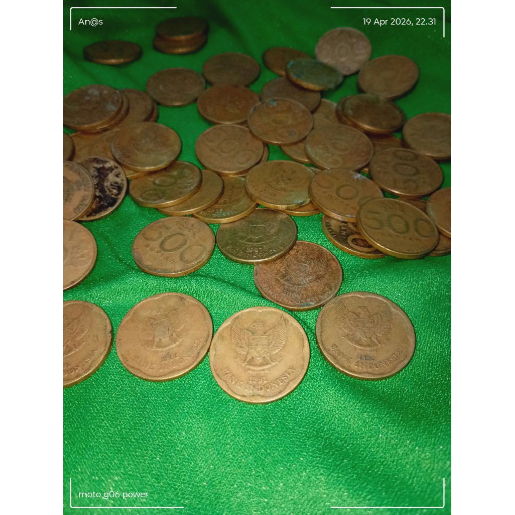 Koin 500 kuning asli 63 keping
