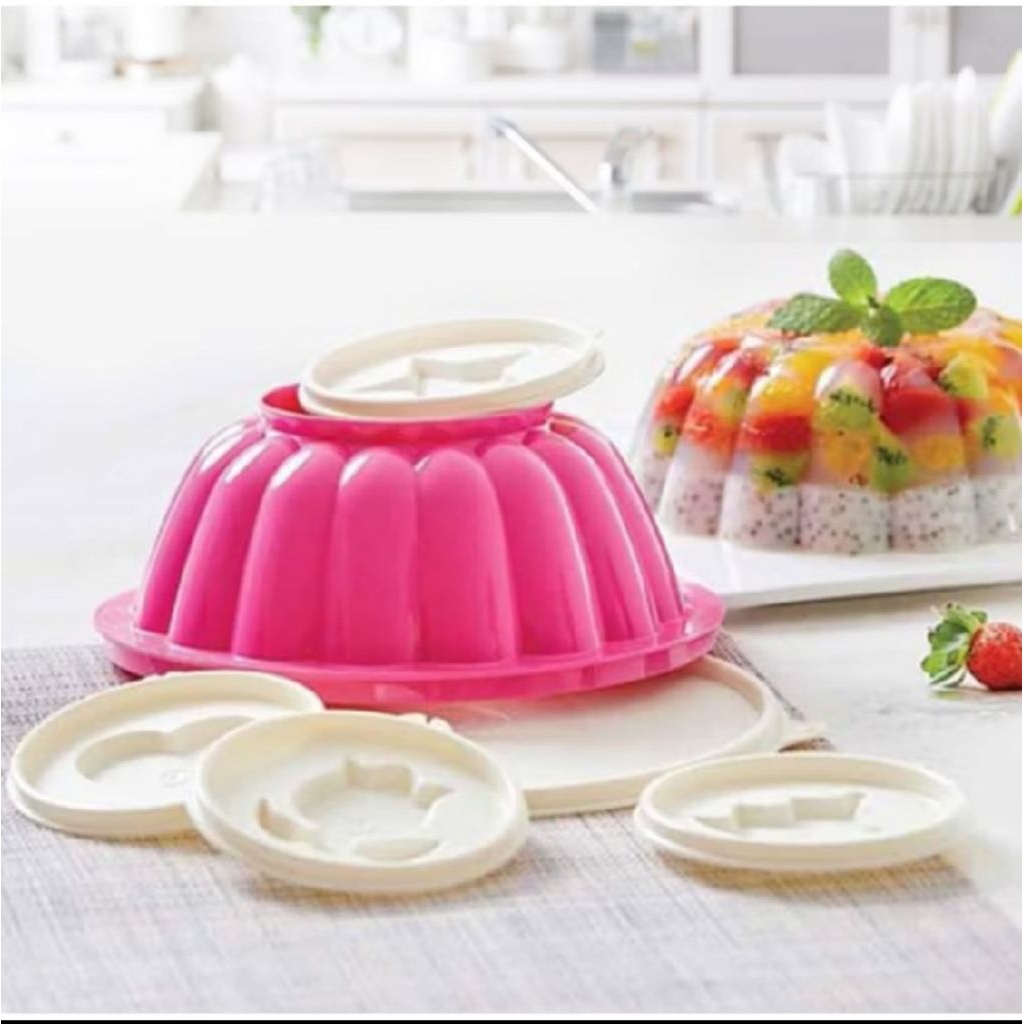 jello set pink tupperware