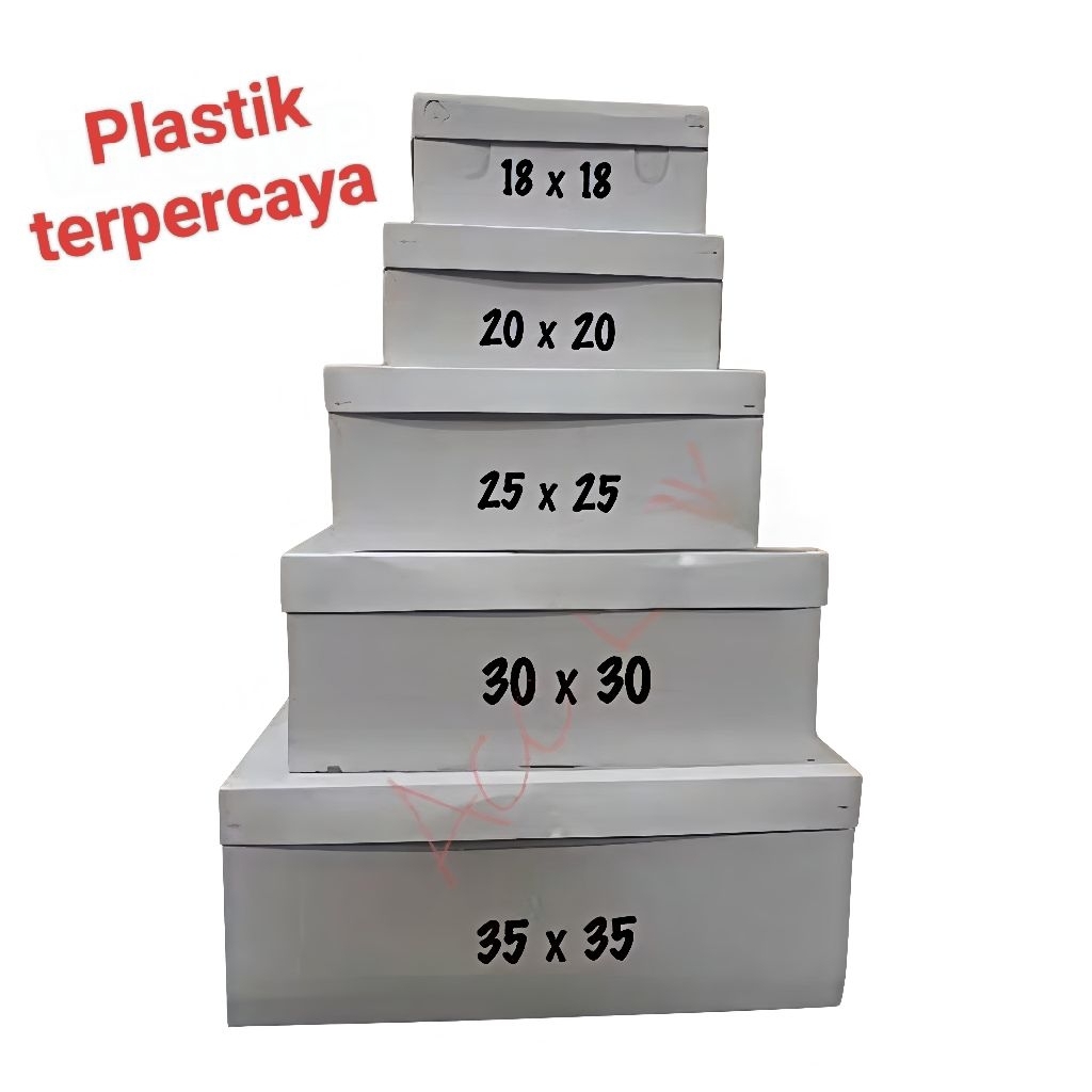 Kotak nasi / Nasi kotak/ Dus makanan / Dus Nasi Tps polos ukuran 18 20 22 25