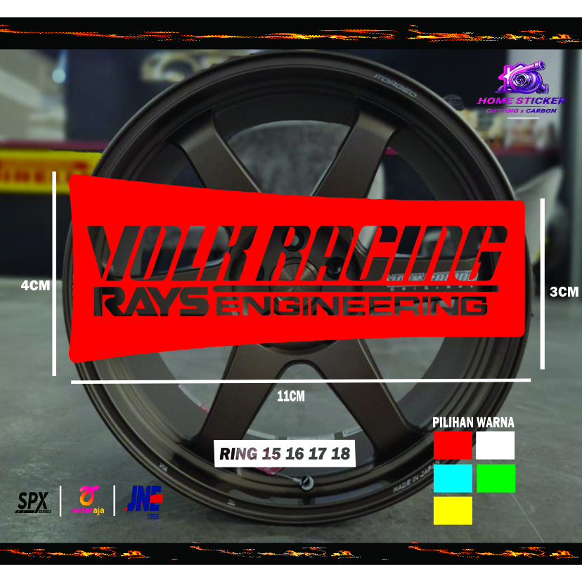 4PCS STIKER VOLK STIKER VELG MOBIL VOLK RAYS RACING RING 15 16 17 18