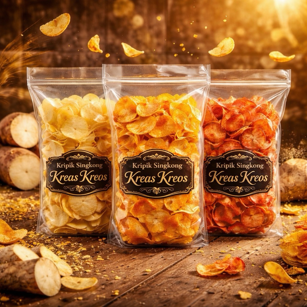KRIPIK SINGKONG PEDES ASIN GURIH / KRIPSET 150gr