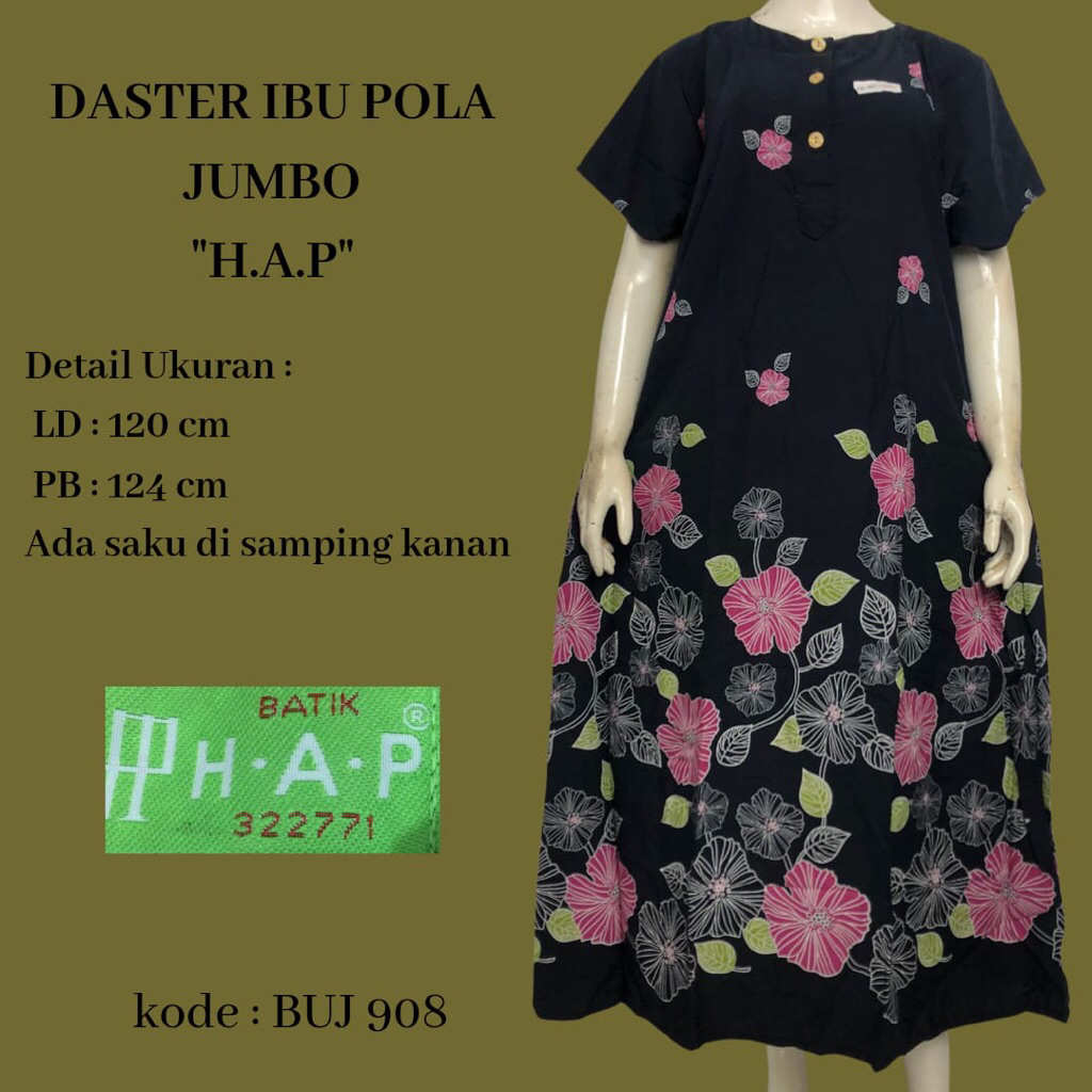 DASTER IBU POLA JUMBO BY BATIK HAP / DASTER HAP LD 120 / DASTER JUMBO BATIK HAP