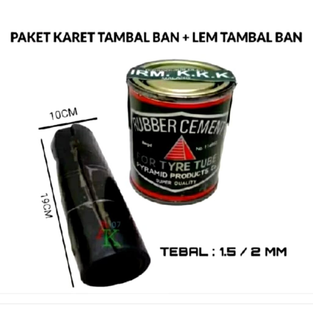 Paket Karet Tambal Ban + Lem Tambal Ban
