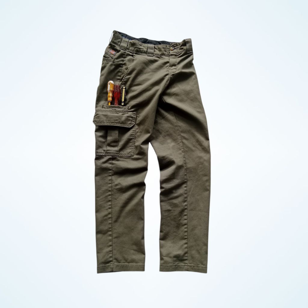CELANA D*CK135 CELPO CARGO SLIM STRAIGHT OLIVE GREEN 28
