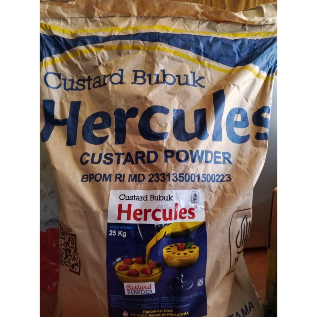 tepung Hercules custard powder 1 zak berat 25kg