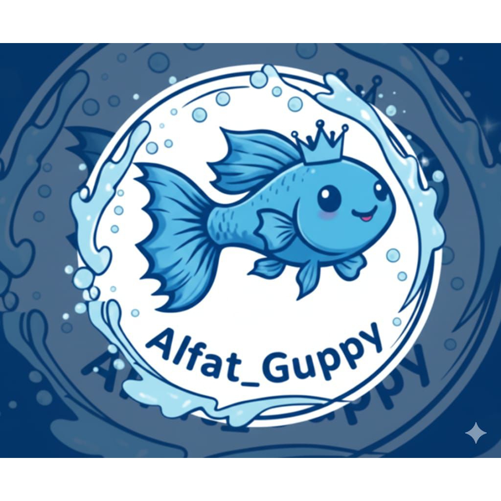 Stiker Guppy BLUE DRAGON HM 1Pair - Hiasan Aquarium Aquascape by alfat_guppy