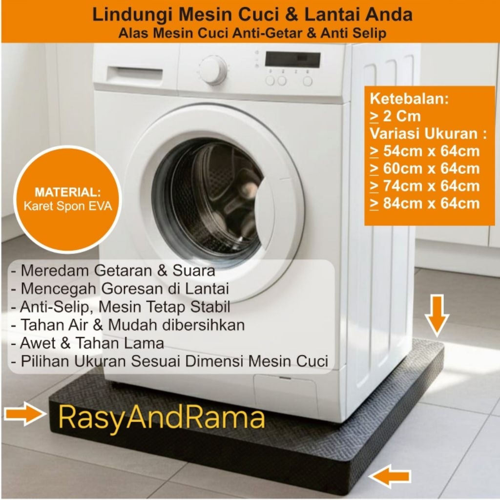 Alas Mesin Cuci 1 Tabung/2 Tabung Anti Geser Bantalan Anti Getar - Alas Kaki Mesin Cuci Anti Selip