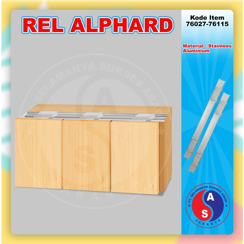 Rel Pintu Lemari Slide Alphard Rel Pintu Geser Tutup Rata (2 Pintu) (3 Pintu) Bukan Blum, Bukan Hafe