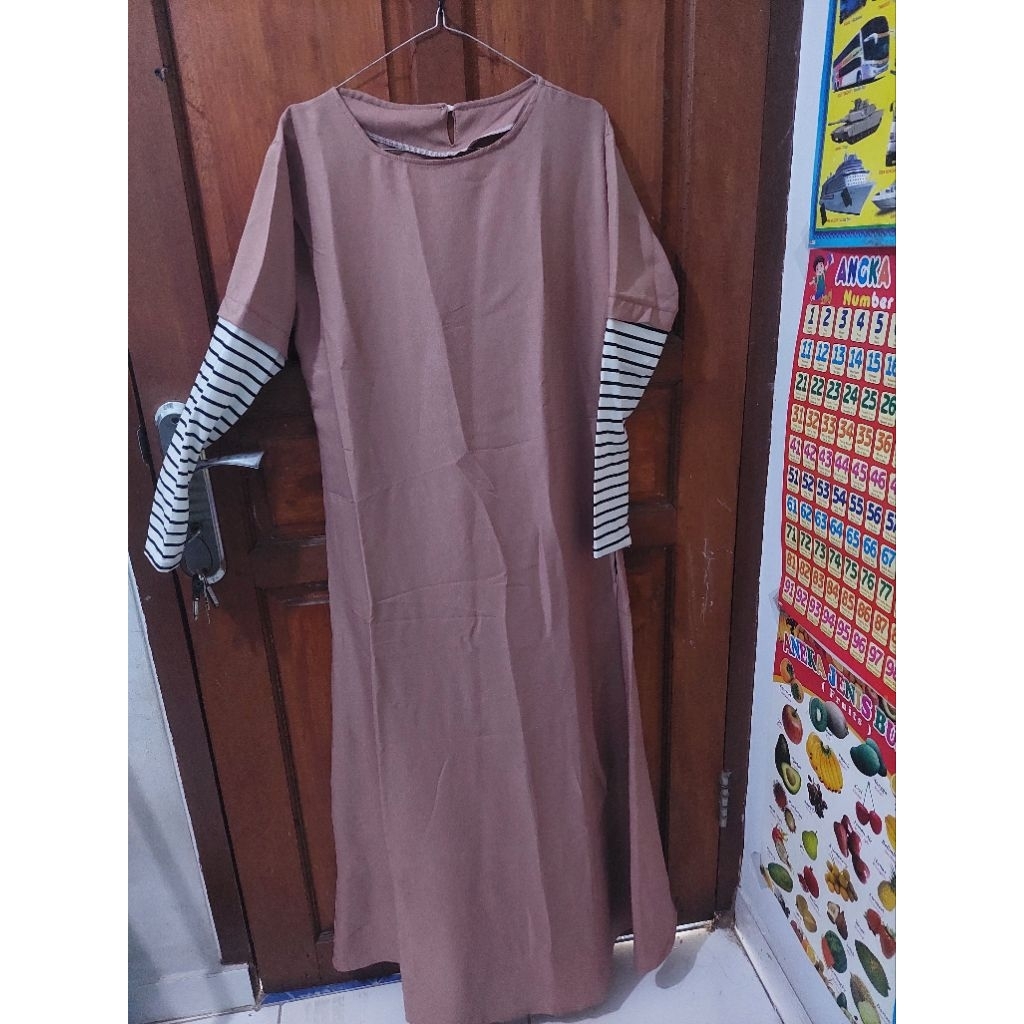gamis mocca bahan moscrepe