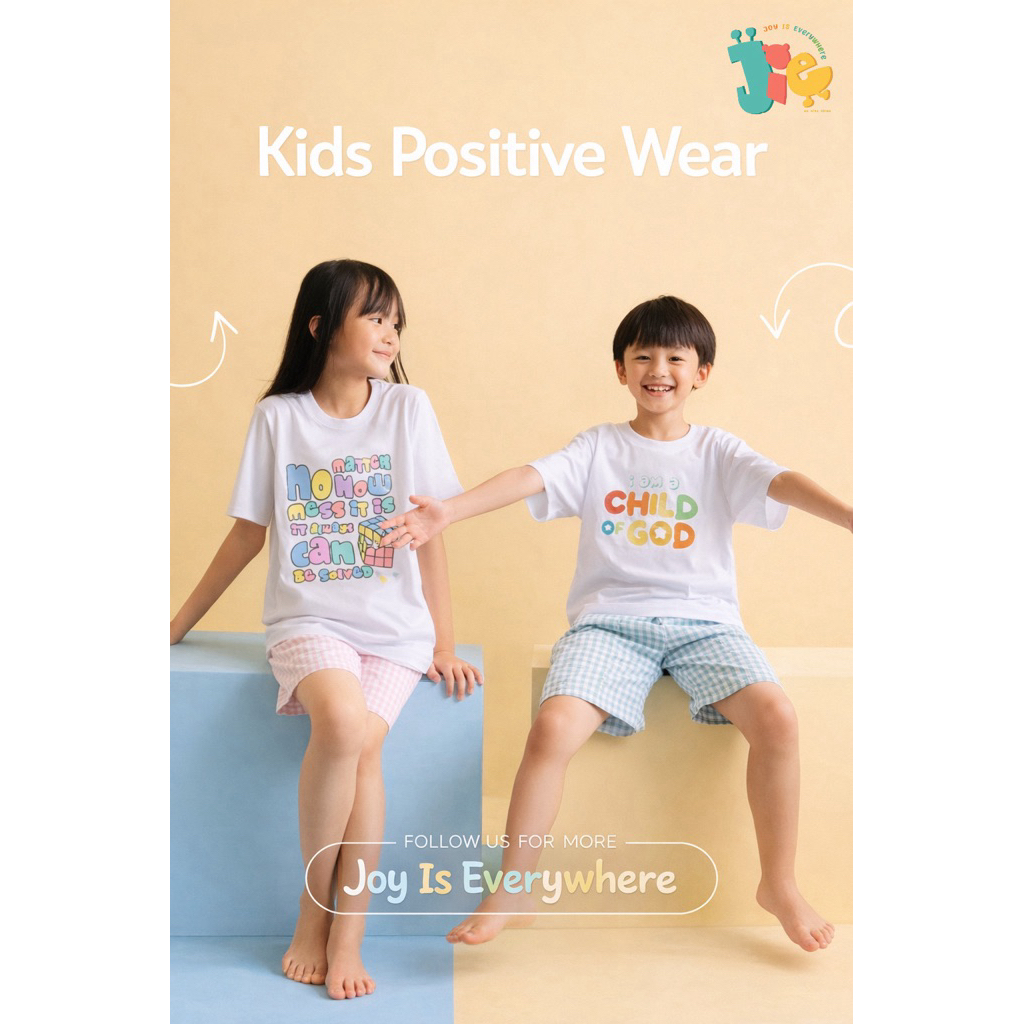 JOYISEVERYWHERE Kaos Anak Baju Rohani Kristen Katolik