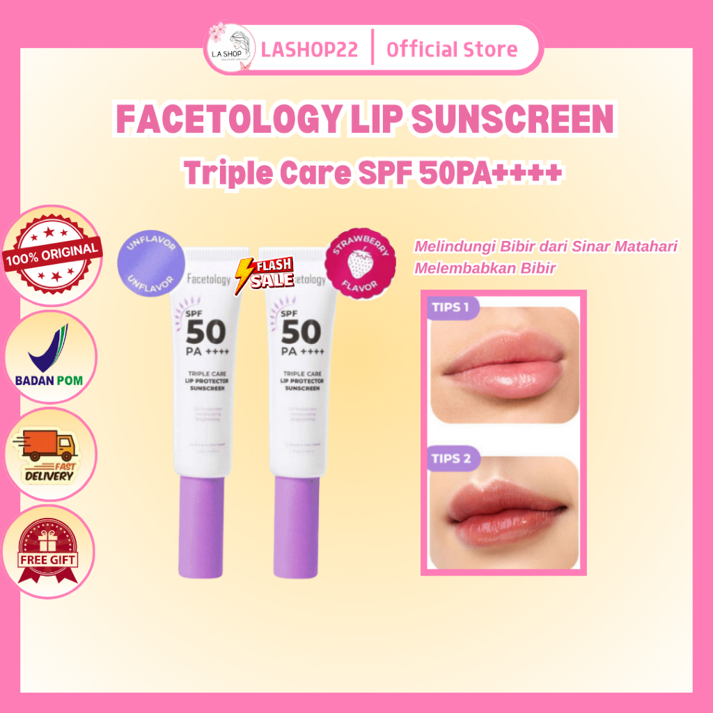 FACETOLOGY Lip Sunscreen SPF 50 PA+++ Lip Serum Facetology Makassar