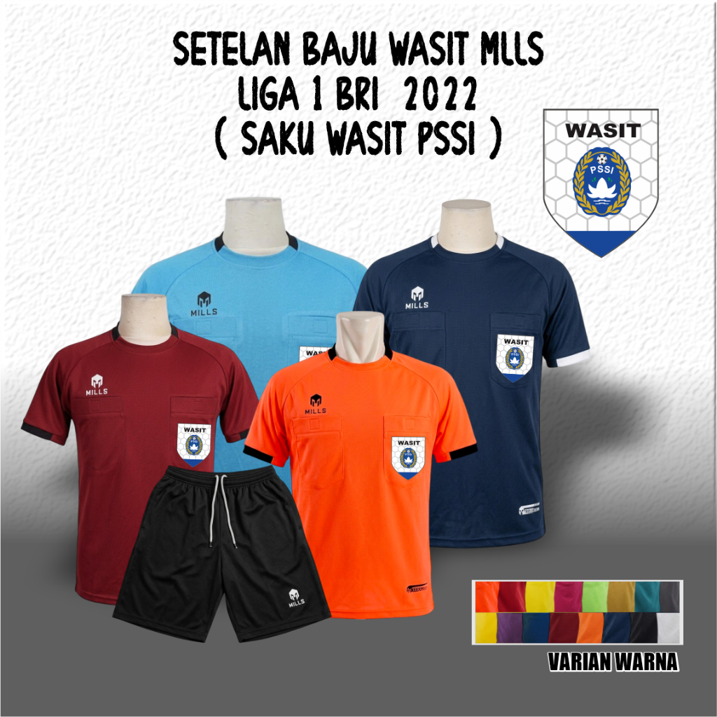 SETELAN BAJU TUGAS WASIT MLLS LIGA 1 BRI 2022 BAJU DAN CELANA BIG SIZE ( SAKU WASIT PSSI )