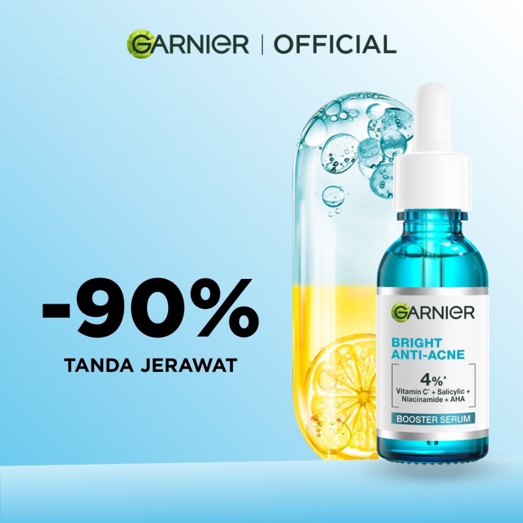 GARNIER Serum Bright Complete Anti Acne Booster Serum Lawan Jerawat 15ml 30ml - Skincare Vitamin C S