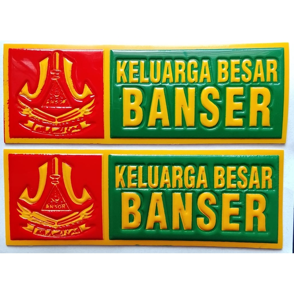 Stiker nopol embos timbul BANSER Plat Motor/Mobil 1 pasang