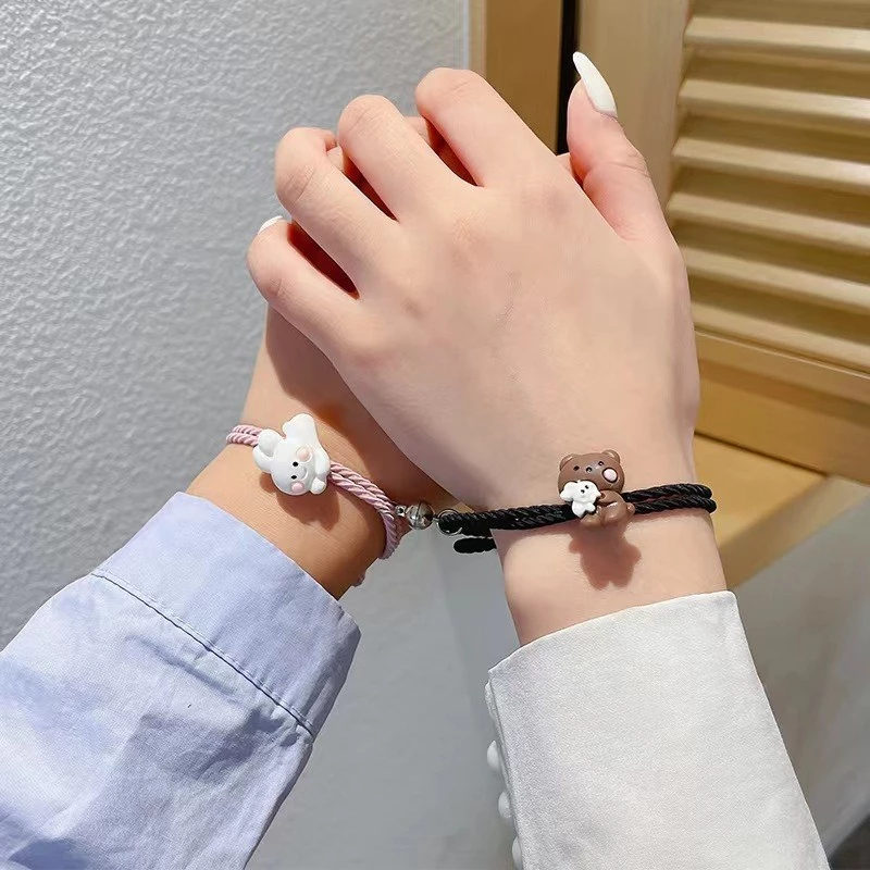 Gelang Couple Magnet / Gelang Pasangan Korea - Gelang Persahabatan dengan Desain Magnetik Gelang Kek