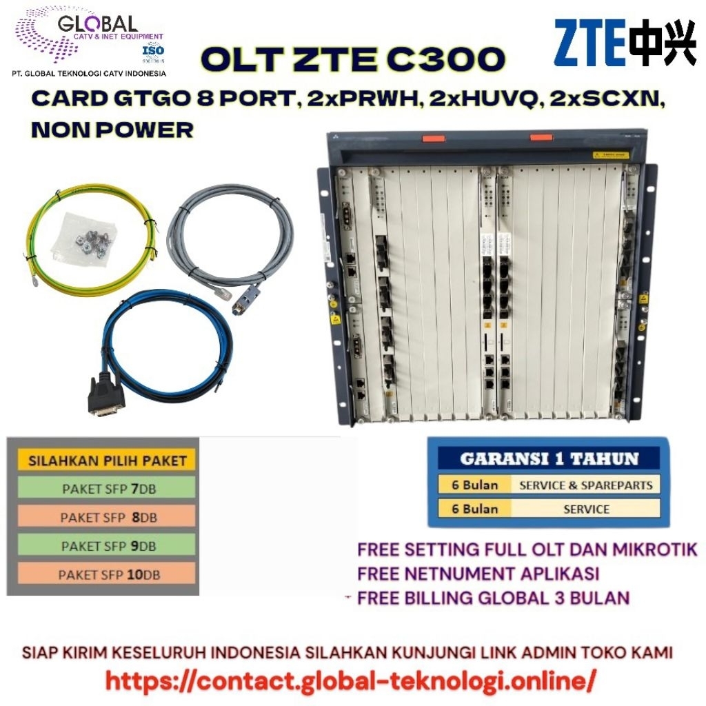 OLT ZTE C300 GTGO 8 PORT NON POWER