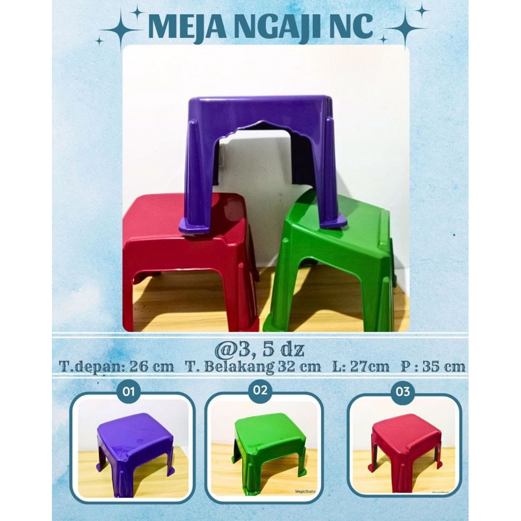 Meja Mengaji Plastik NC/meja ngaji anak/meja belajar plastik