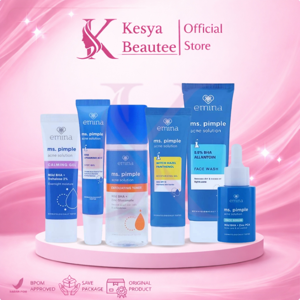 KesyaBeautee - EMINA Ms Pimple Acne Solution Paket Skincare Series - Paket Skincare Jerawat