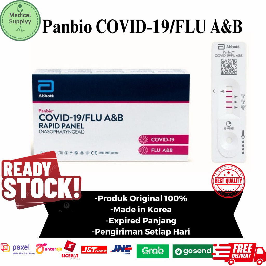 Abbott Panbio Flu Antigen Flu A&B / Covid (NASO/NASAL) - 1 Box