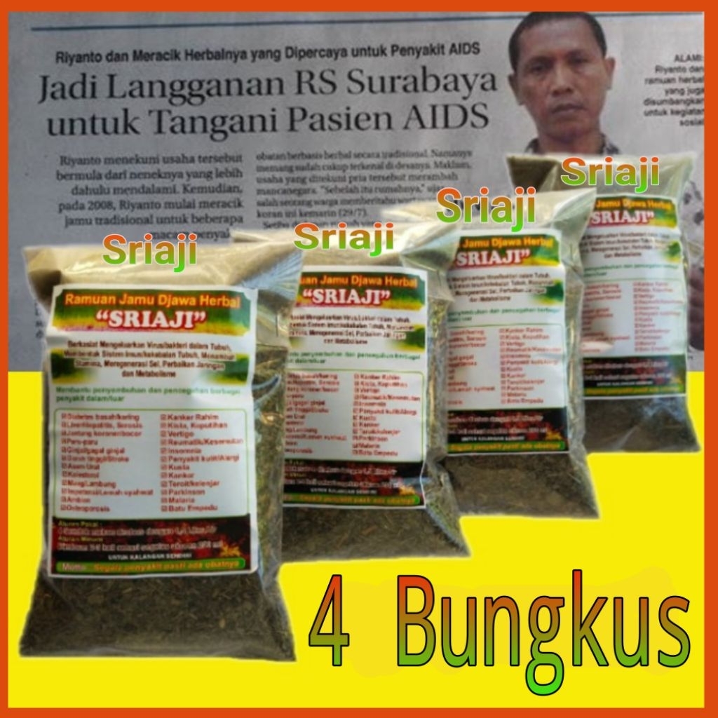 Ramuan Jamu Herbal Sriaji Isi 4 Bungkus