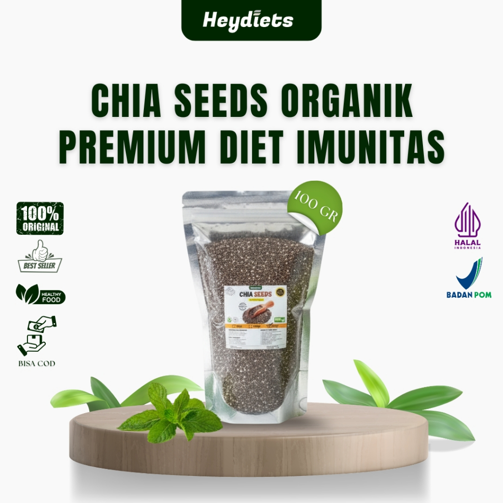COD Makassar Organic Chia Seed 100 gr Organic Black Chia | Biji Chia Original Premium