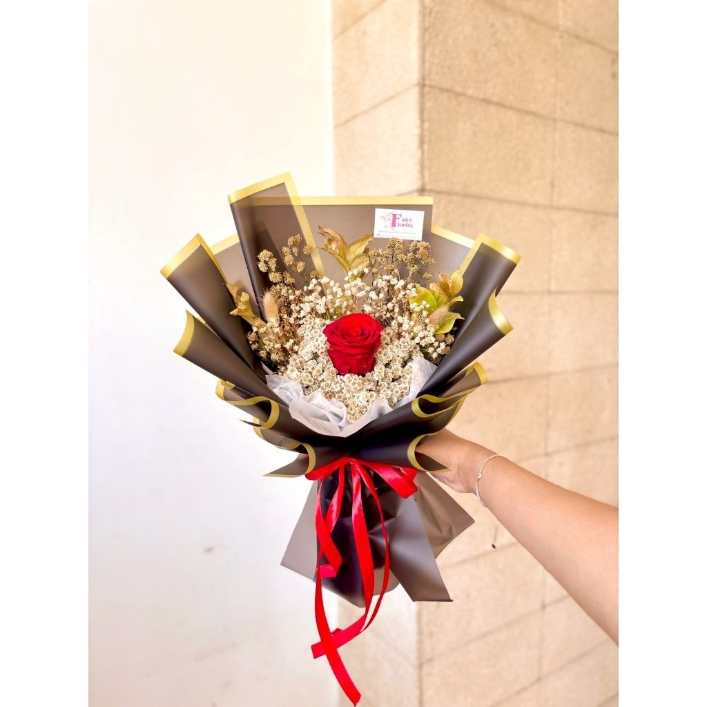 Long Lasting Single Rose Bouquet || Fidel Florist Semarang