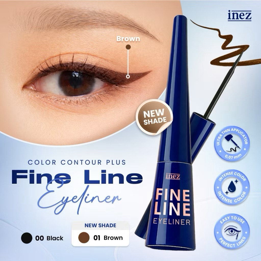 zbee - INEZ Fine line eyeliner/eyeliner cair Inez/eyeliner liquid Inez
