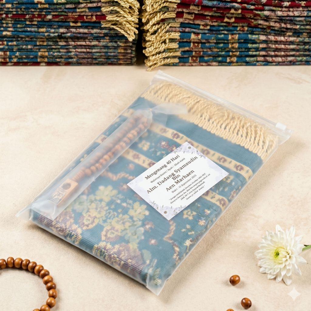 Sajadah Travel Paket Sovenir Sejadah Traveling Uk 53x105cm Oleh oleh Haji/Tahlilan 40 Harian