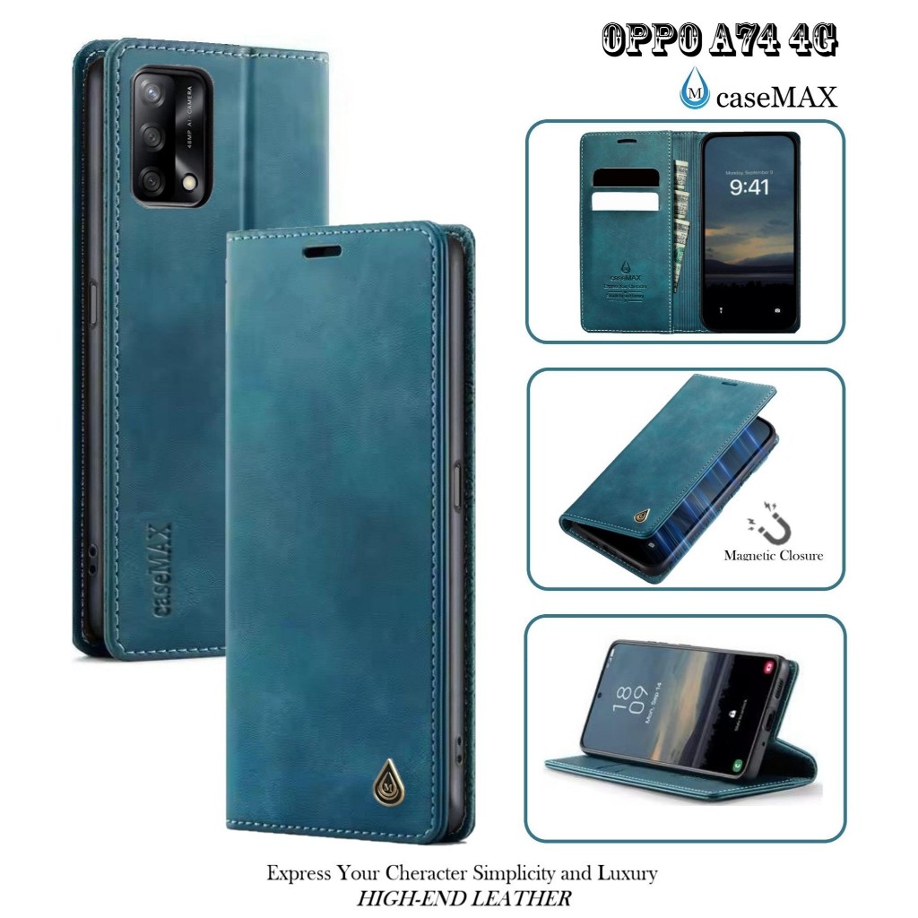 Flip Case OPPO A74 4G Case Wallet Kulit Casing Dompet Case Wallet Leather Flip Case OPPO A74 4G Casi