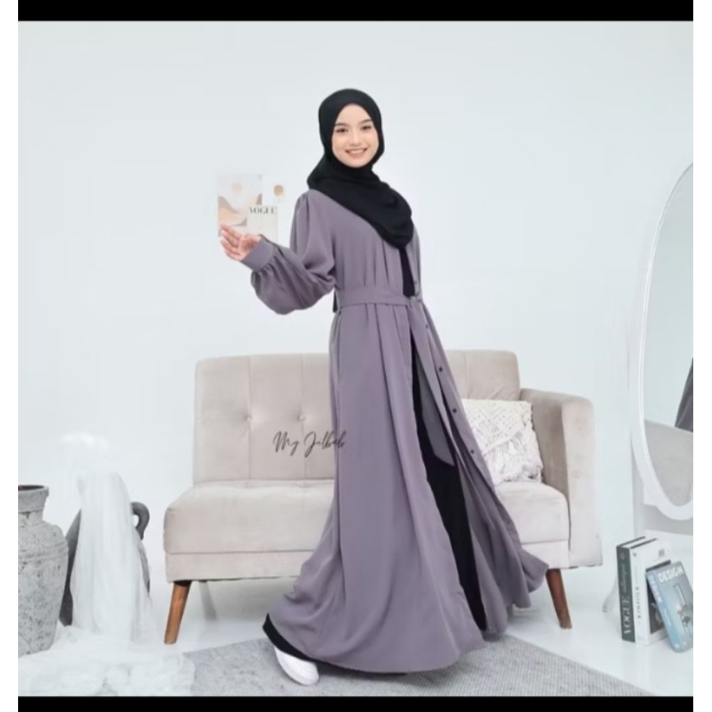 Turki Abaya - Gamis Outer Kekinian - Outer Full Kancing