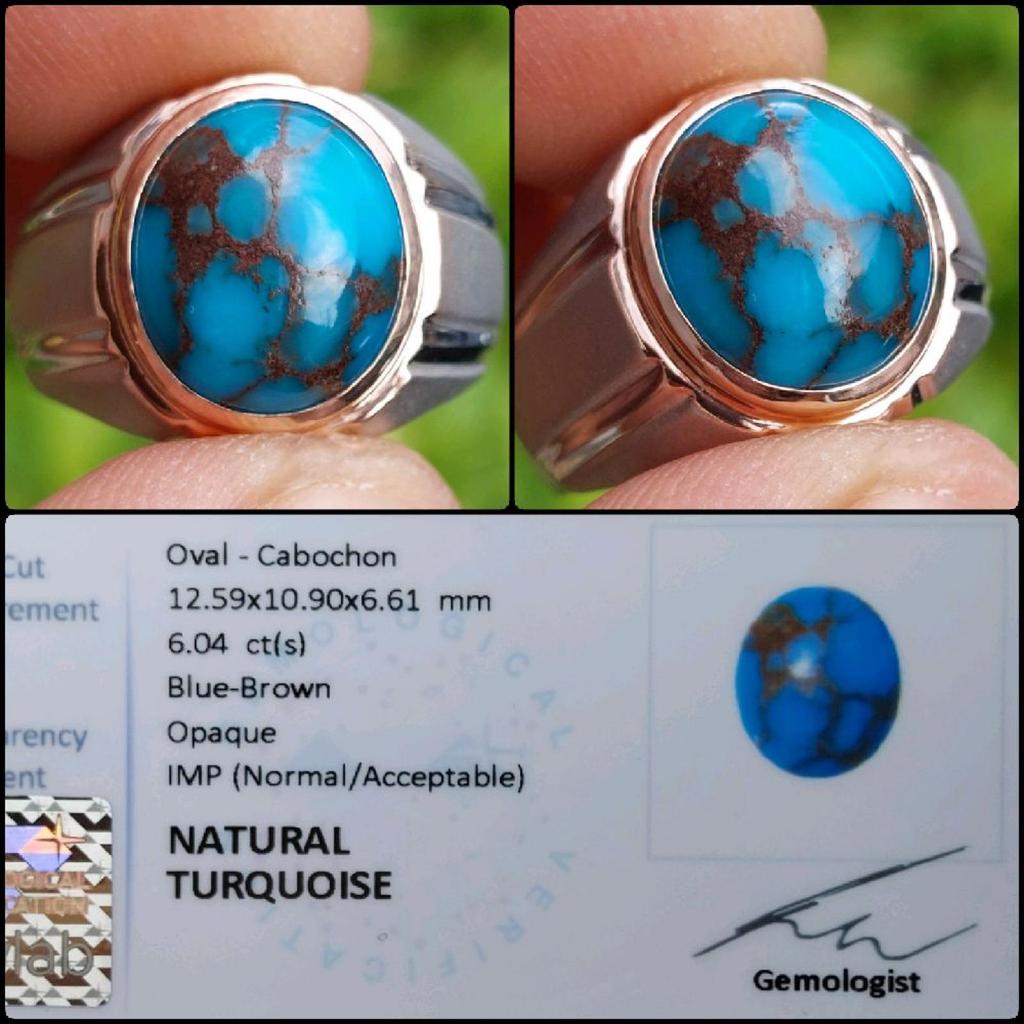 Batu Permata Pirus Biru Natural Turquoise Top Color Blue Gems Asli Garansi