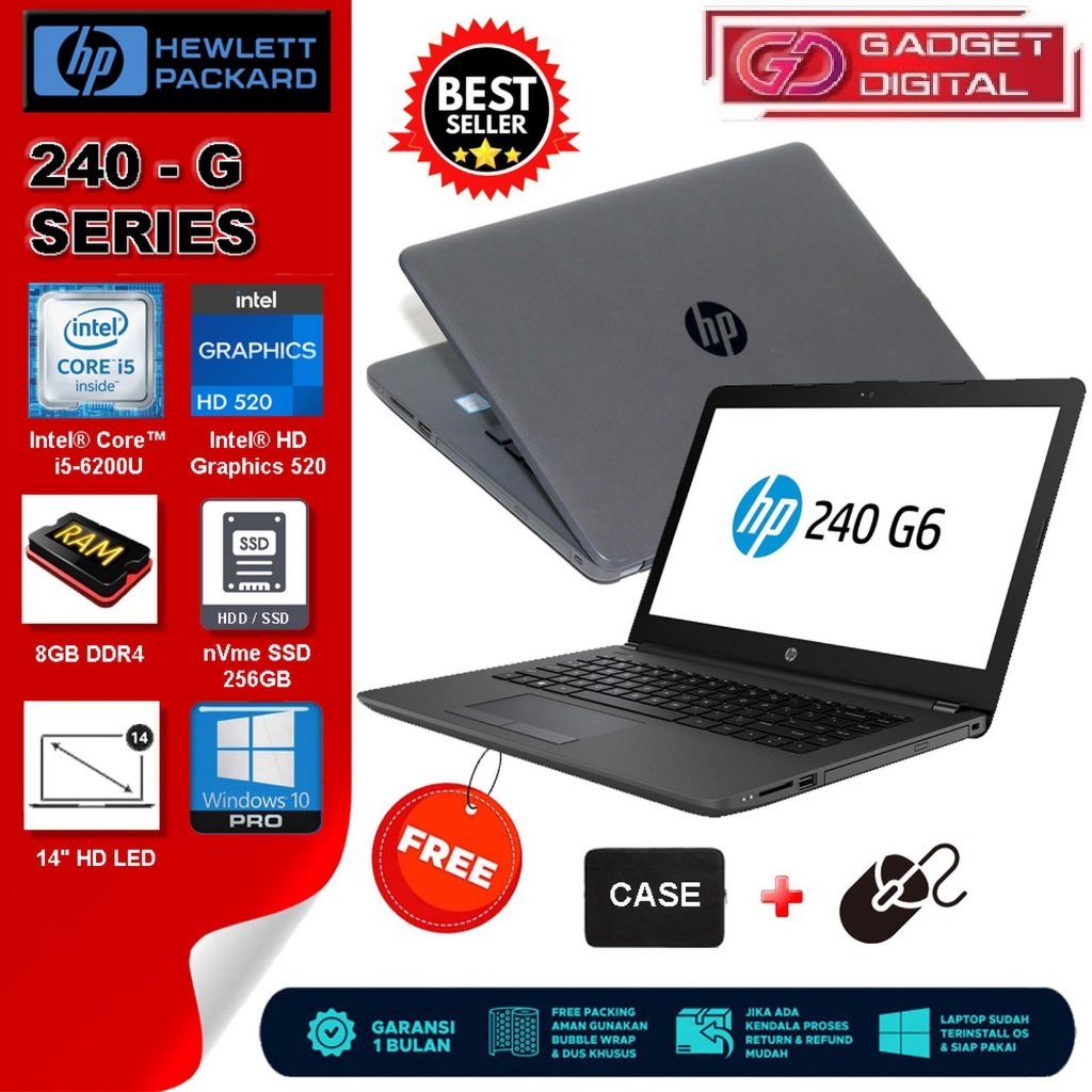 Laptop HP 240 / 14S Core i5 Gen 6 | 8GB / SSD 256GB | 14" HD LED