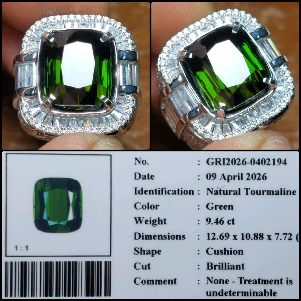 Natural Green Tourmaline Crystal Clean Top Color Gems Batu Permata Hijau Botol Asli