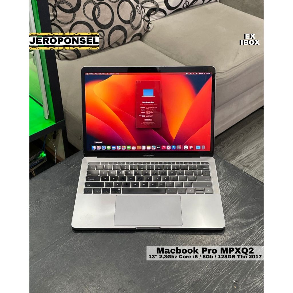 MACBOOK PRO 2017 13” 8/128GB GRAY EX IBOX MULUS ORIGINAL GARANSI