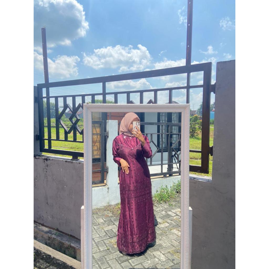 Batik Rais-Leona Dress Gamis Lebaran Gaun Pesta Satin Brokat Tille Baju Kondangan Bridesmaid Mewah