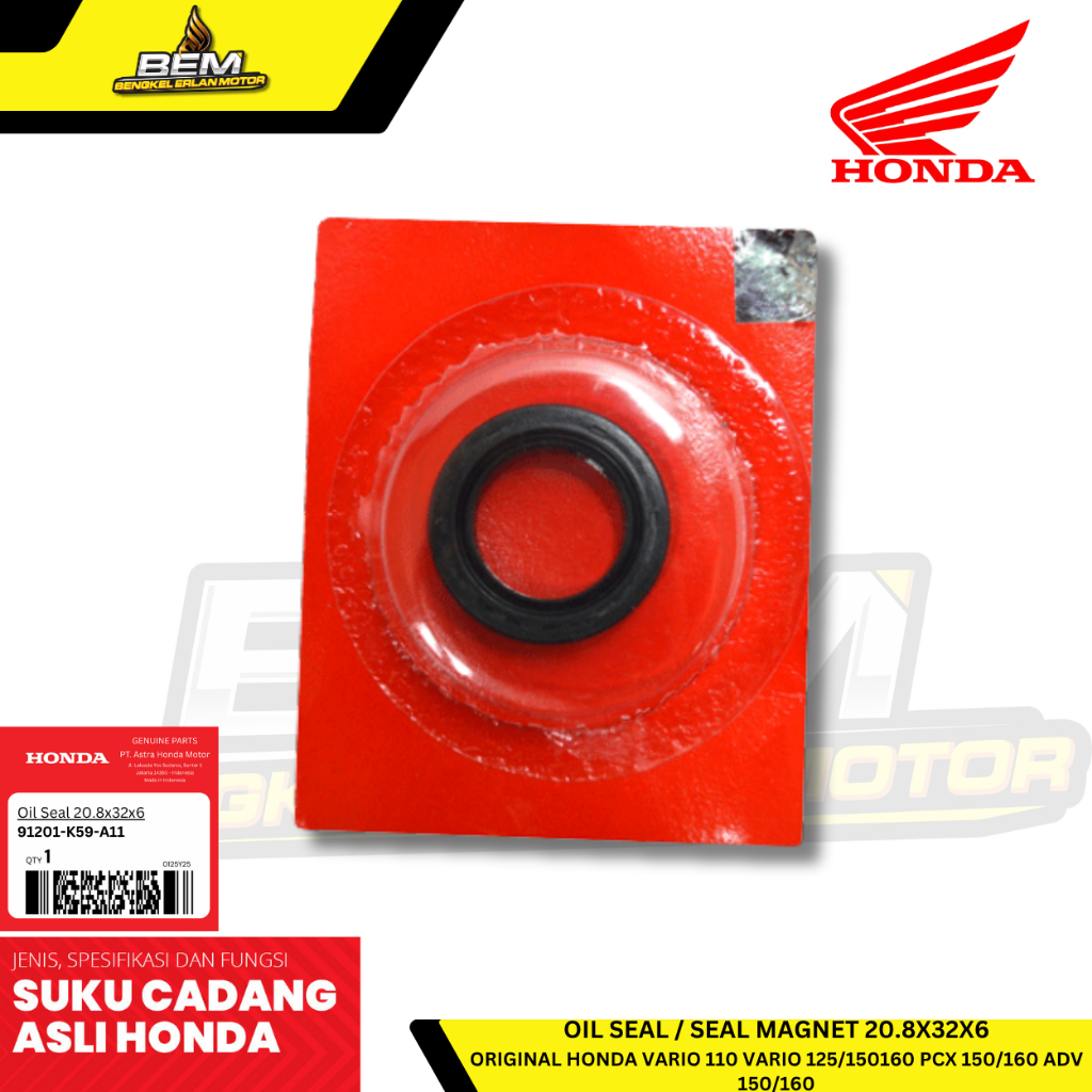 91201-K59-A11/91201-KWN-902 Oil Seal / Seal Magnet 20.8x32x6 – PCX 150 K97, PCX Hybrid, Vario 110 CW