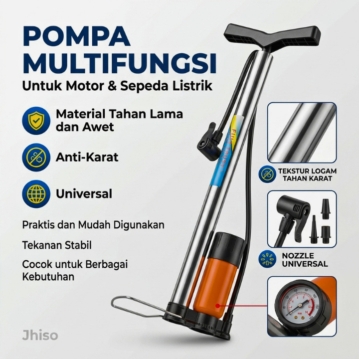 POMPA SEPEDA DAN MOTOR MULTIFUNGSI BAHAN BAGUS DAN AWET | POMPA SEPEDA , POMPA ANGIN MANUAL