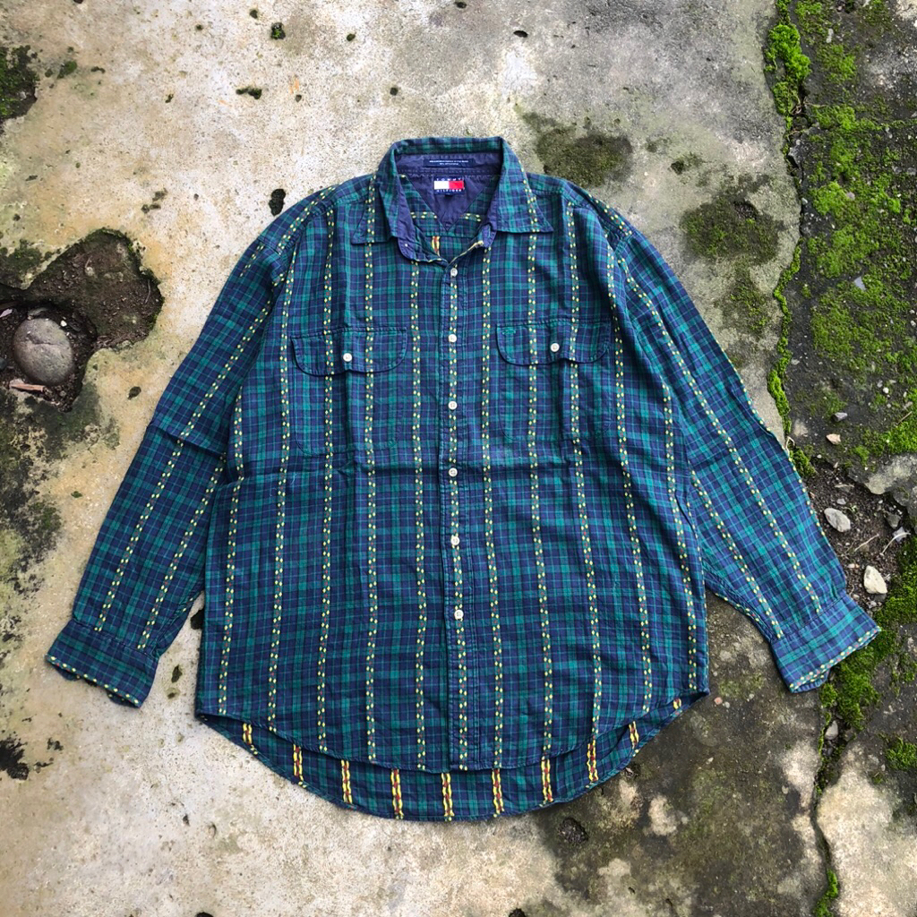 Vintage kemeja flanel bendera ( second/bekas )