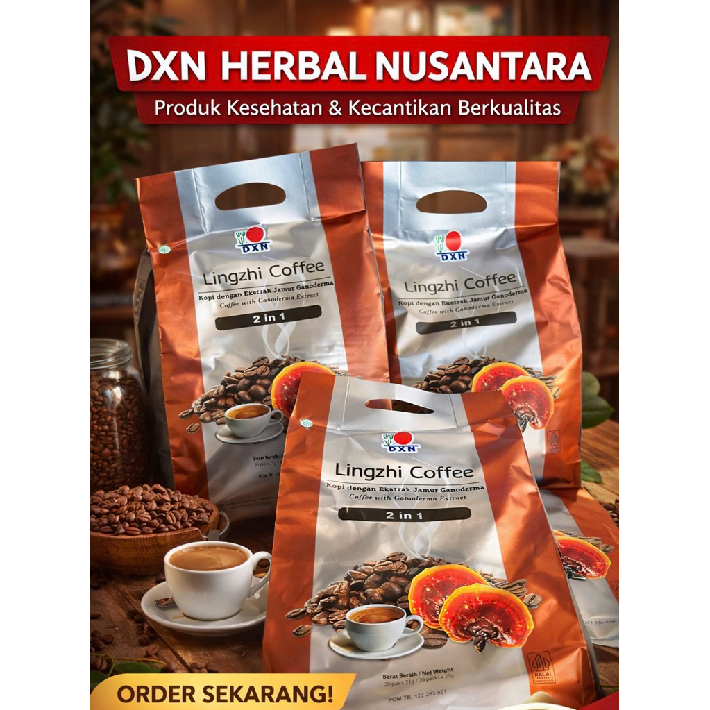 (Paket 10 Bag) Coffee Lingzhi Dxn Original