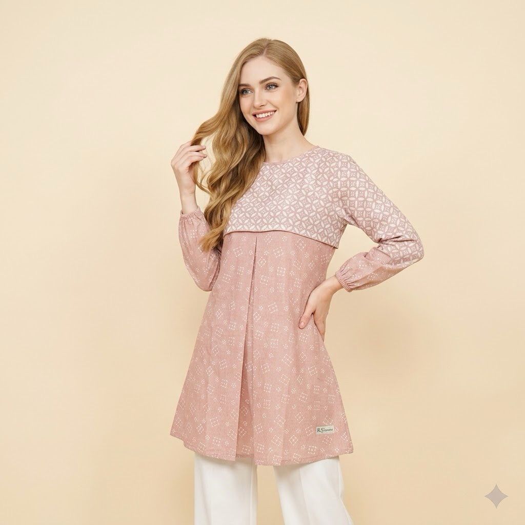 Shanaya Batik Tunik Mauza Garutan  Tunik Kerja Cantik Elegan