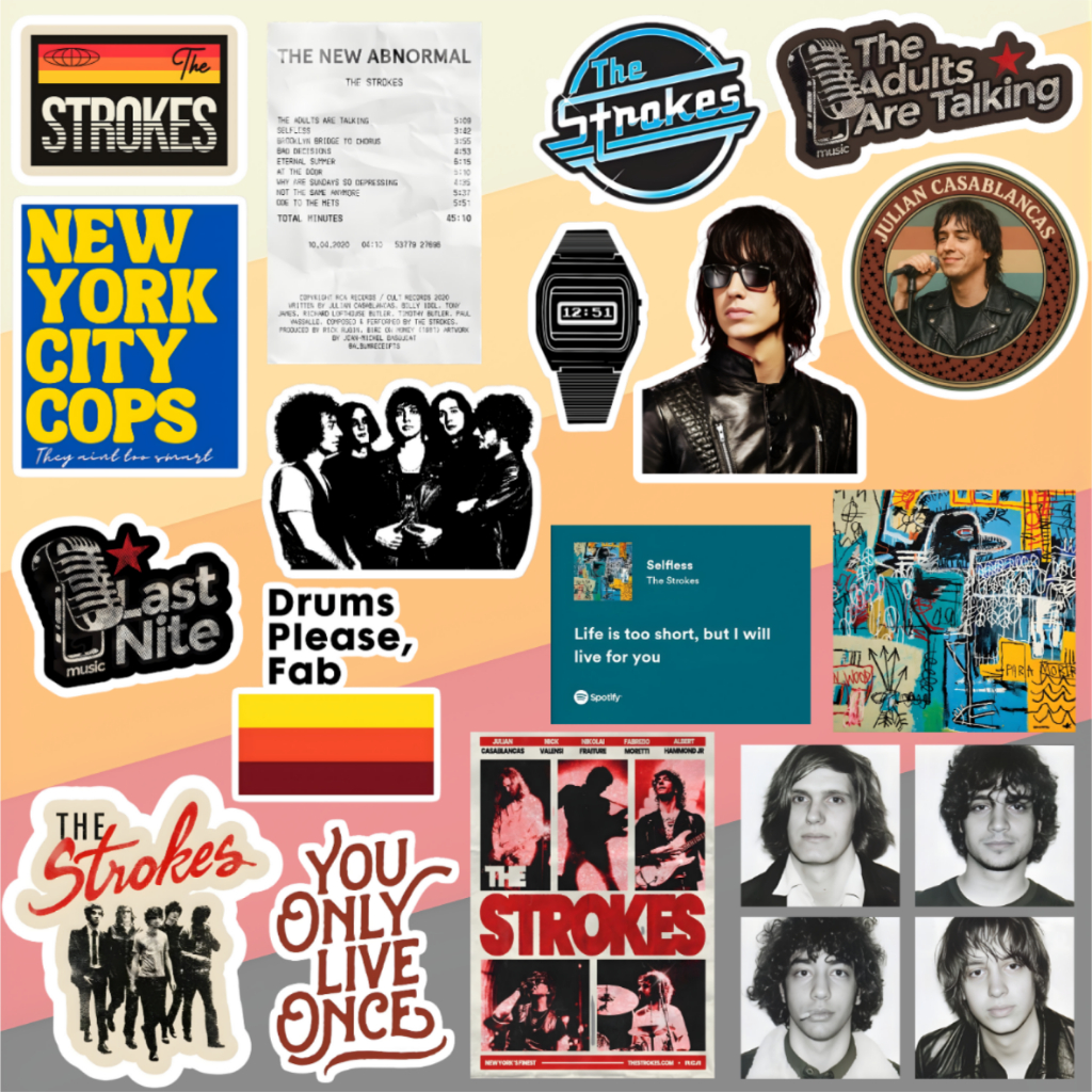 The Strokes Sticker Pack Vinyl Matte Aesthetic Indie Rock Garage Band Music Laptop Tumbler Helm Case
