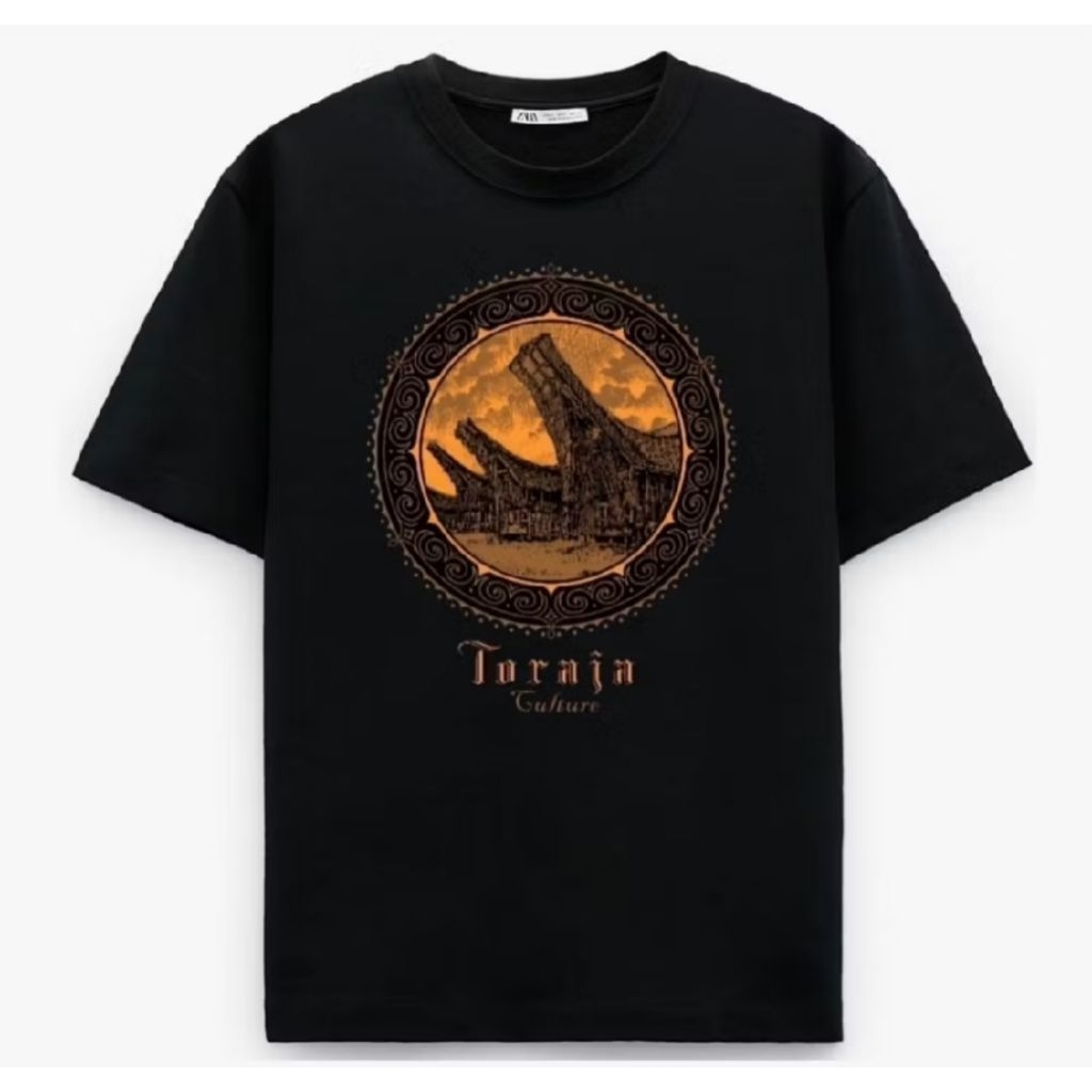 Kaos Toraja Culture Desain rumah adat//T-shirt Hitam lengan Pendek pria wanita//kaos distro