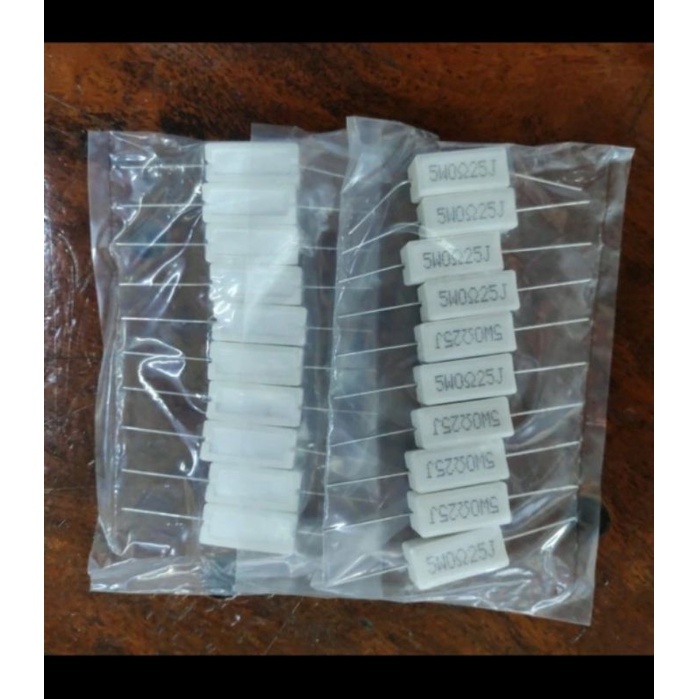 ( 10 biji ) resistor 0,25ohm 5w 0,25 ohm 5 watt r 0, 25 ohm 5watt