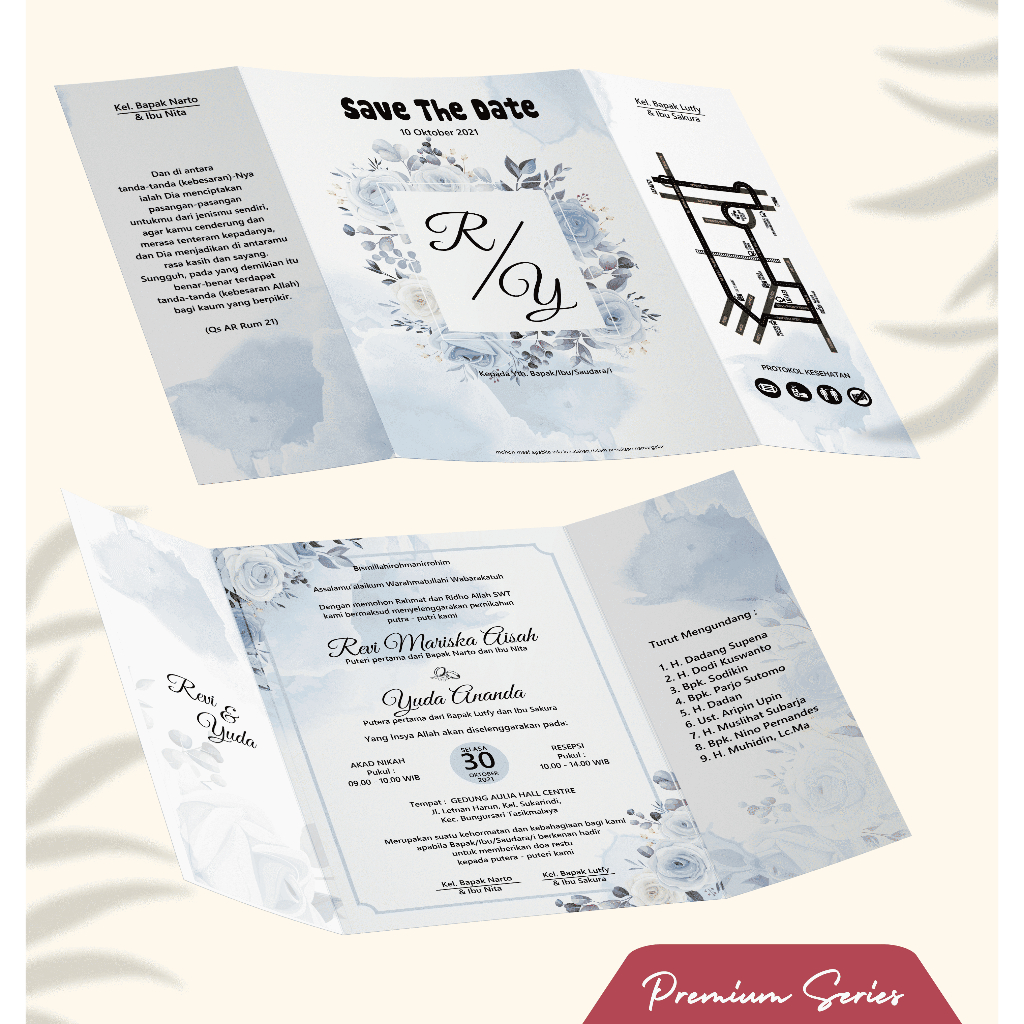 Undangan Softcover Lipat 3 Premium Series