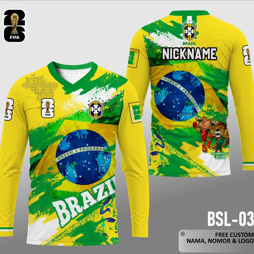 jersey kaos brasil piala dunia 2026 kaos piala dunia lengan panjang