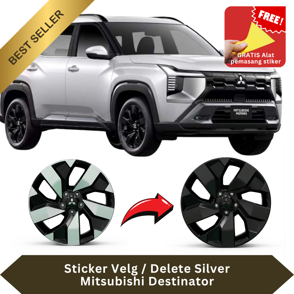 STIKER VELG DELET SILVER MITSUBISHI DESTINATOR MOBIL
