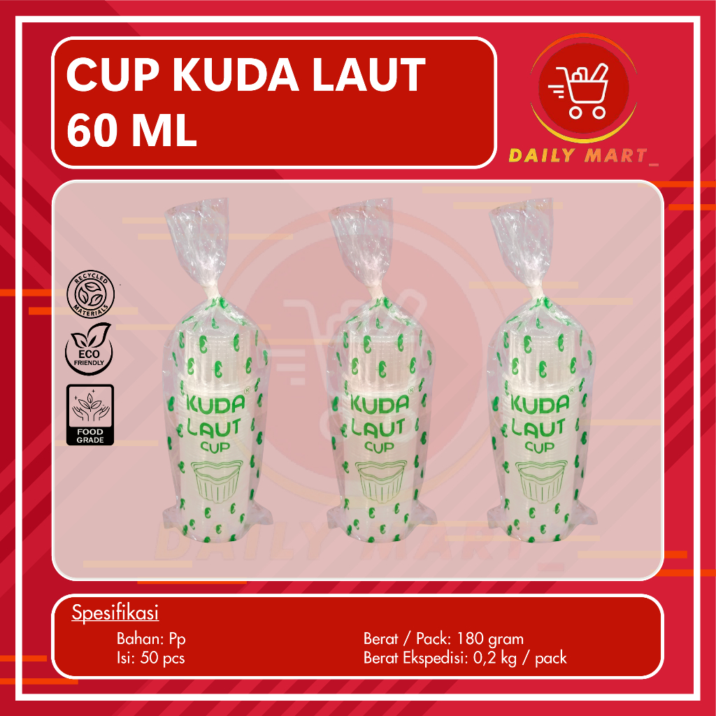 Gelas Plastik Bening Isi 50pcs | Cup Jelly | Puding Belimbing