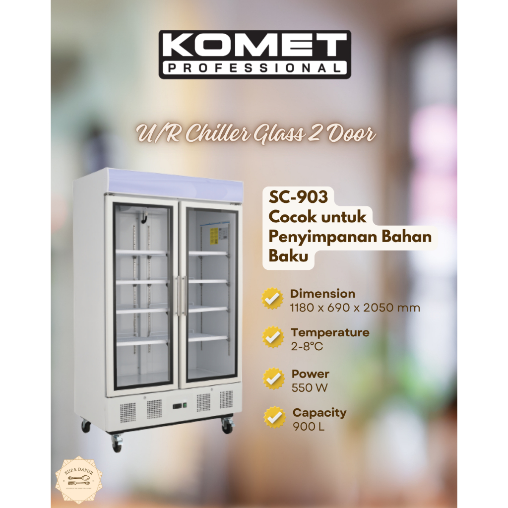 KOMET Showcase Chiller SC-903 | Display Cooler Showcase 2 Pintu - SC-903