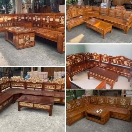 Kursi Tamu Sudut Ruang L Kayu Jati Furniture jepara ukir terlaris termurah